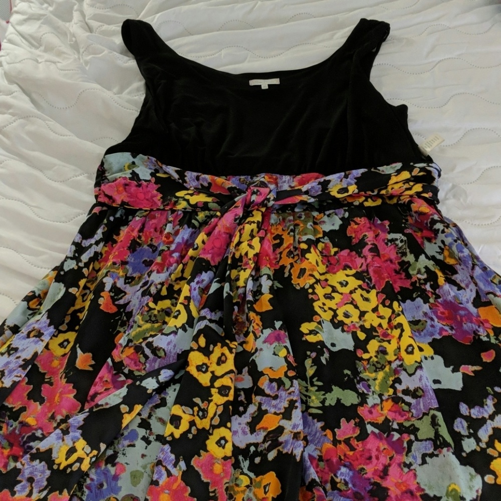 Floral and black dress
